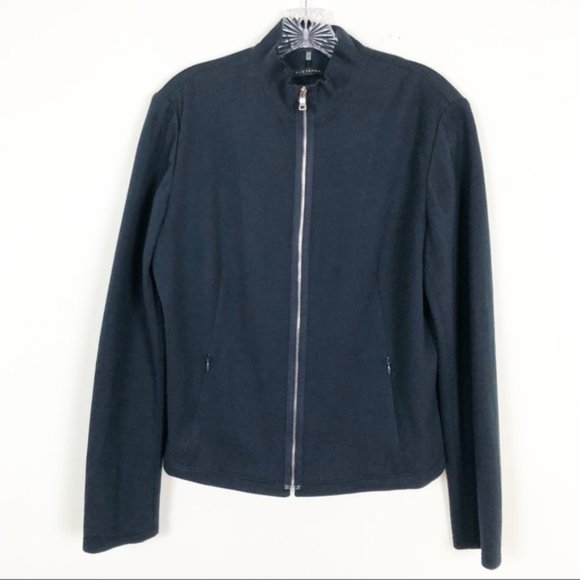 Elie Tahari Jackets & Blazers - Elie Tahari Navy Zip Up Knit Jacket Size Large